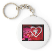 Cupid & Teddy Photo 10138 Keychains