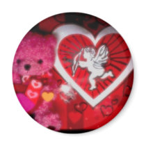 Cupid & Teddy Photo 10138 Refrigerator Magnets