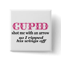 Cupid - Wings Off Pinback Buttons