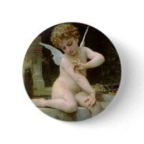 Cupid With a Butterfly by William Bouguereau Pinback Buttons