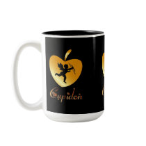 Cupidon noir et or - mugs à café