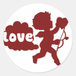 Cupids Love Fart Round Stickers