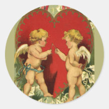 Cupids make a Wish Round Sticker