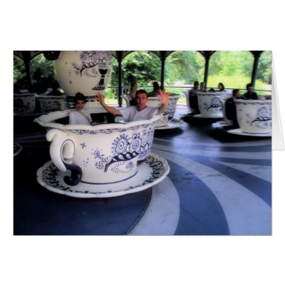 Cups and Saucers Greeting Cards by Tabby31