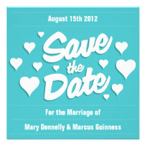 Curacao Save the Date Hearts Invitation invitations