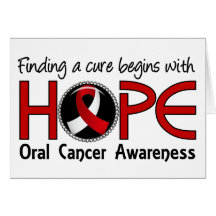 Cure Begins With Hope 5 Oral Cancer Greeting Cards