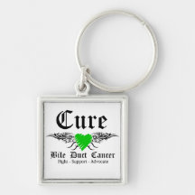 Cure Bile Duct Cancer Tattoo Wings Key Chain