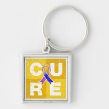 CURE Bladder Cancer Distressed Cube Keychain