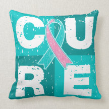 CURE Hereditary Breast Cancer Distressed Cube Pillow