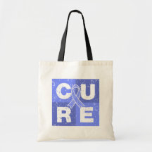 CURE Intestinal Cancer Distressed Cube Canvas Bags