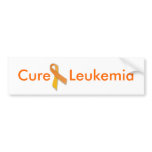 Cure Leukaemia Orange Ribbon Bumper Sticker bumper stickers