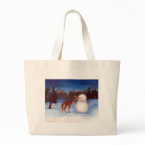 Curiosity Deer and Snowman Bag