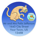 Curious Cat Address Label stickers