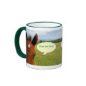 Curious colt with talk bubbles mug