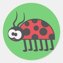 Curious Ladybug Round Stickers