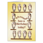 Curious owls birthday card.
