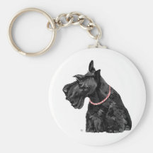 Curious Scottish Terrier Key Chain