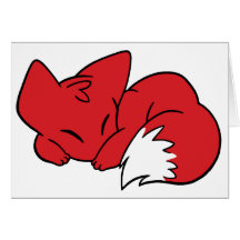 Curled Sleeping Fox Card