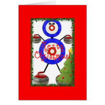 Curling Christmas Cartoon Cards