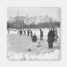 Curling in Central Park NYC Magnet