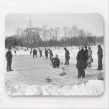 Curling in Central Park NYC Mousepads