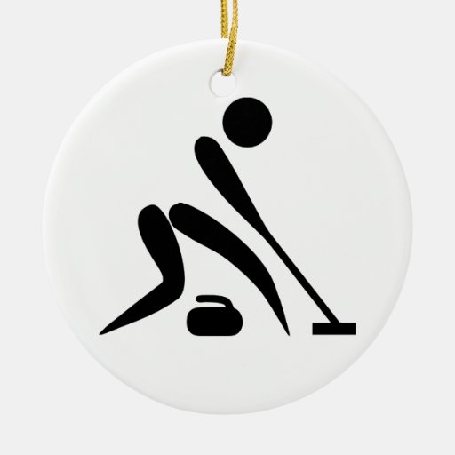 Curling Pictogram Christmas Ornament