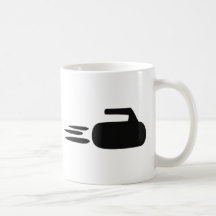 curling stone icon coffee mugs