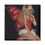 Curly Blond 3D Fairy in Pink Magnet