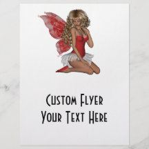 Curly Blonde 3D Fairy in Pink Personalized Flyer
