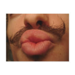 Curly Moustache Smooches Postcard