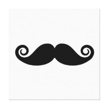 Curly Mustache Stretched Canvas Print