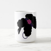 Curly ponytail coffee mugs