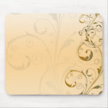 Curly sea green floral design mousepads