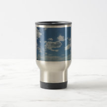 Currambine Skyscape With Scattered Clouds On Blue Coffee Mugs