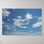 Currambine Skyscape With Scattered Clouds On Blue Posters
