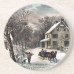 Currier & Ives - Coaster - Homestead Winter