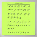 Cursive Letters Poster posters