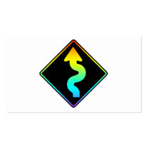 curved road ahead street sign