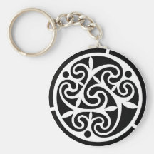 Curvy Black & White Key Chain