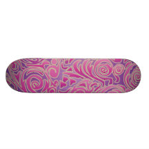 Curvy Lines Batik Pink Skateboard