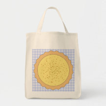 Custard Pie. Yellow Tart, with Blue Gingham. Tote Bags