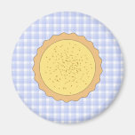 Custard Pie. Yellow Tart, with Blue Gingham. Magnets