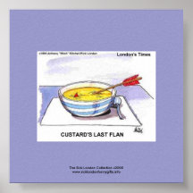 Custards Last Flan Funny Cartoon Poster