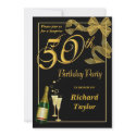 Custom 50th - Fun and Festive Champagne invitations