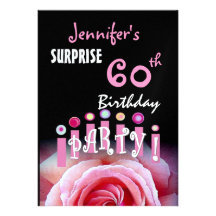 Custom 60th SURPRISE Birthday Party Invitation