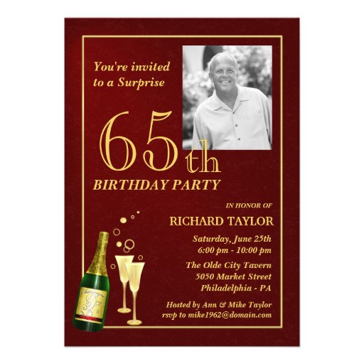 65th Birthday Invitations, 3,000 65th Birthday Invites & Announcements
