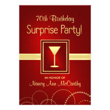 Custom 70th Birthday Surprise Party Invitations