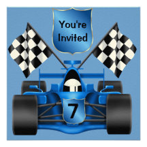 CUSTOM 7th BIRTHDAY Race Car Invitation