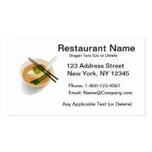 Custom Asian Restaurant  Card Business Cards