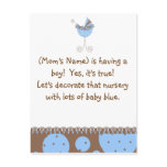 Custom Baby Shower Invitation-Chic Baby Blue